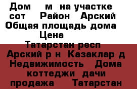 Дом 35 м² на участке 30 сот. › Район ­ Арский › Общая площадь дома ­ 35 › Цена ­ 450 000 - Татарстан респ., Арский р-н, Казаклар д. Недвижимость » Дома, коттеджи, дачи продажа   . Татарстан респ.